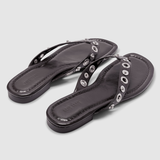 Eyelet Sandal - Burnt Coffee