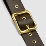 Everyday Buckle Belt - Chocolate/Gold