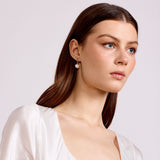 Sylvie Freshwater Pearl Drop Hoops - Silver