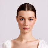 Ada - Pearl and Crystal Mini Hoops - Silver