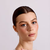 Aster - Crystal Teardrop Hoops - Silver