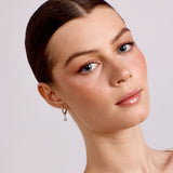 Aster - Crystal Teardrop Hoops - Silver