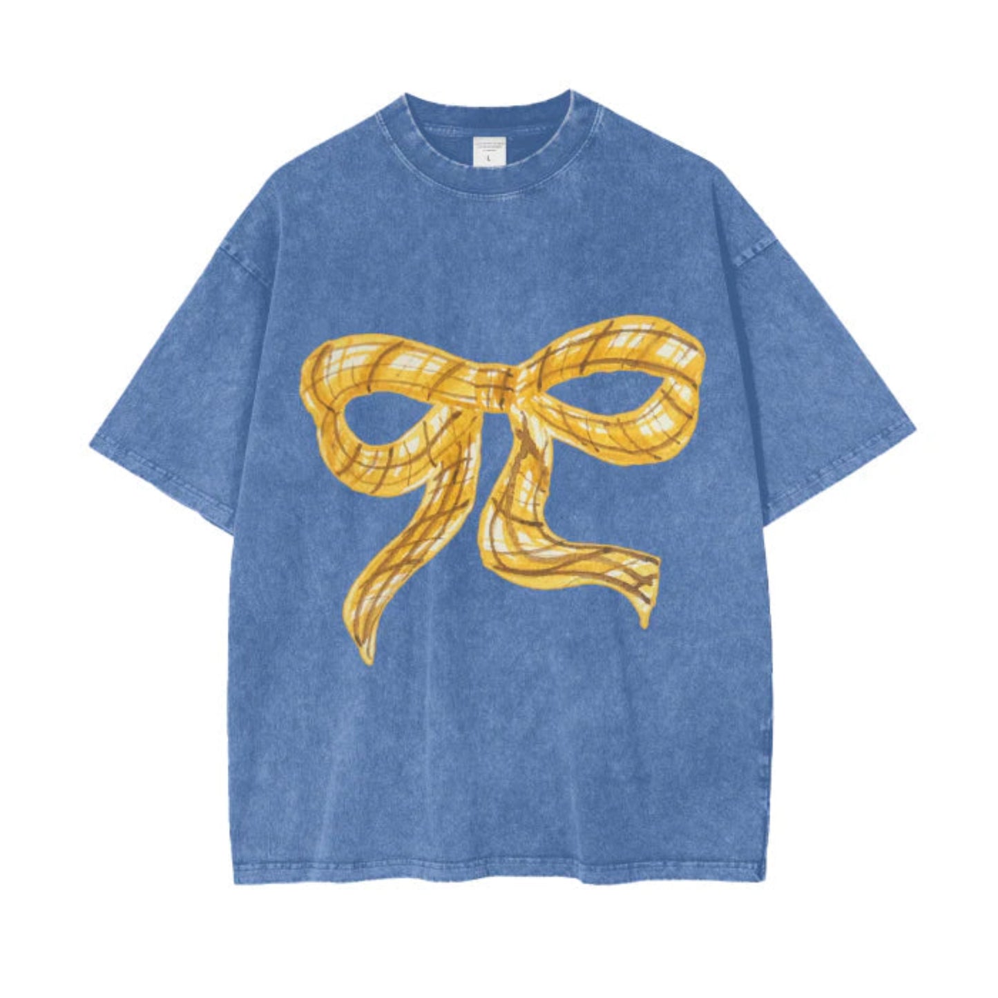 Big Bowtie Bitches Acid Wash Oversize T-Shirt