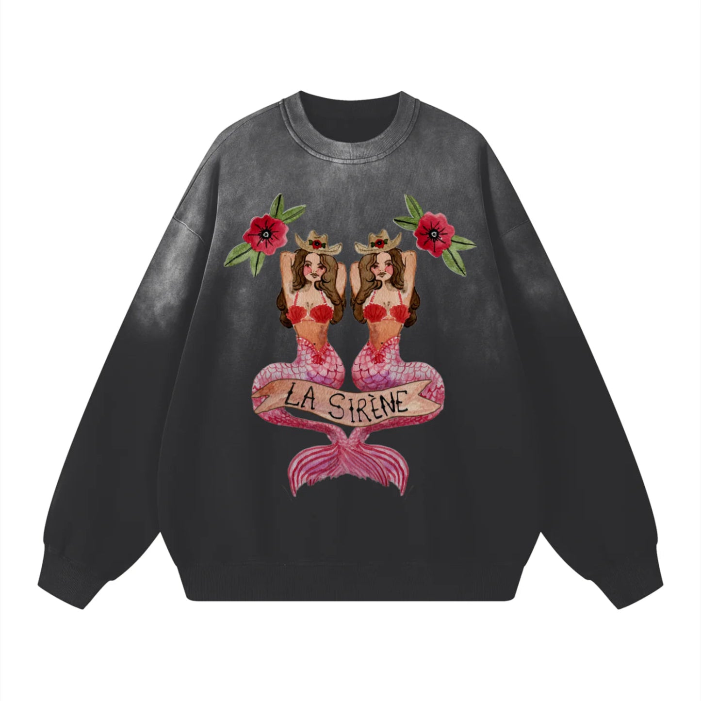 La Sirene Acid Wash Crew Neck