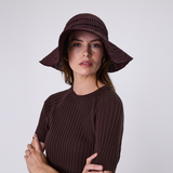 Mykonos Wide Brim Hat - Chocolate