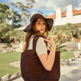 Mykonos Wide Brim Hat - Chocolate