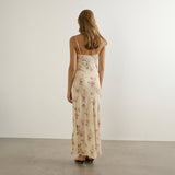 Anne Tie Slip Maxi Dress - Yellow Floral