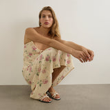 Anne Tie Slip Maxi Dress - Yellow Floral