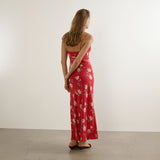 Anne Tie Slip Maxi Dress - Red