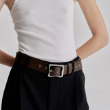 Everyday Buckle Belt - Chocolate/Silver