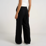 Best Life Black Soft Crepe Wide Leg Pant