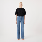 Ellie High Wide Jean - Mid Blue