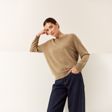 Luxe Cashmere Crew - Nutmeg
