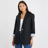 Dock Ramie Rolled Sleeve Blazer