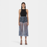 Emanuel Lace Skirt - Steel