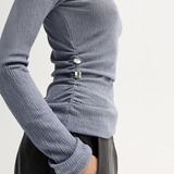 Enid Top - Dusty Blue