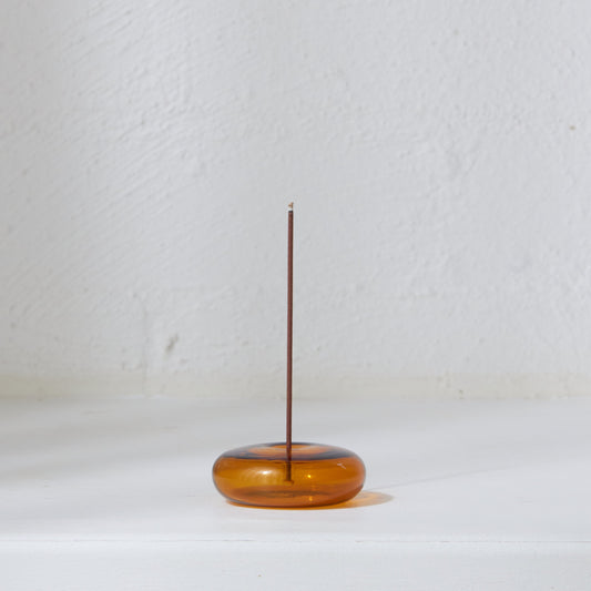 Glass Incense Holder - Amber