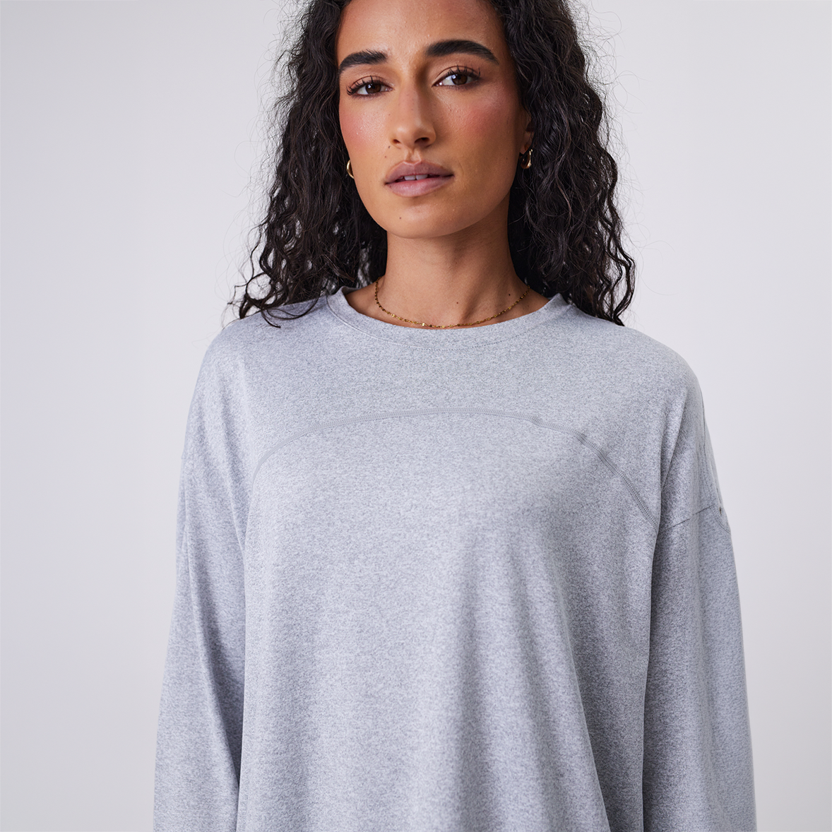 Greige Marle Half Time Longsleeve - Grey Marle – Sedae