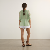 Indra Embroidered Blouse - Sage
