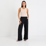 Instinctive Black Recycled Stretch Back Wide Leg Pant