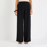Instinctive Black Recycled Stretch Back Wide Leg Pant