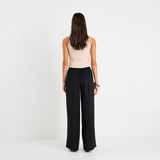 Instinctive Black Recycled Stretch Back Wide Leg Pant