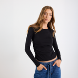 Muster Rouched Side Crew Top
