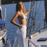 Olive Mid Slouchy Wide Jean - Bone