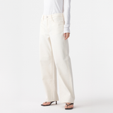 Olive Mid Slouchy Wide Jean - Bone