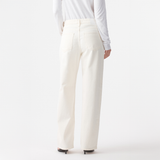 Olive Mid Slouchy Wide Jean - Bone