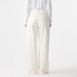 Olive Mid Slouchy Wide Jean - Bone