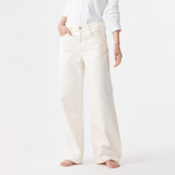 Olive Mid Slouchy Wide Jean - Bone