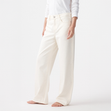 Olive Mid Slouchy Wide Jean - Bone