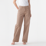 Olive Mid Slouchy Wide Jean - Mushroom