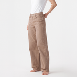Olive Mid Slouchy Wide Jean - Mushroom