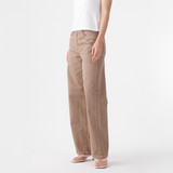 Olive Mid Slouchy Wide Jean - Mushroom