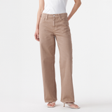 Olive Mid Slouchy Wide Jean - Mushroom