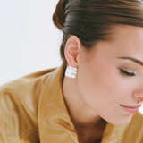 Baby Cushion Earrings - White Gold