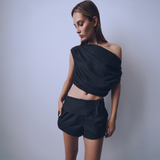 Pallas Top - Grey Pinstripe