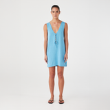 Poppy Mini Dress - Cyan