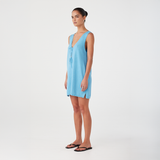 Poppy Mini Dress - Cyan