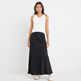 Prodigy Satin Bias Maxi Skirt - Black