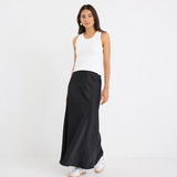 Prodigy Satin Bias Maxi Skirt - Black