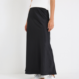 Prodigy Satin Bias Maxi Skirt - Black