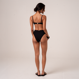 Ruched Soft Cup Bralette Top - Black