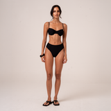 Ruched Soft Cup Bralette Top - Black
