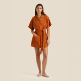 Towelling Mini Robe - Clay