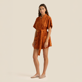 Towelling Mini Robe - Clay