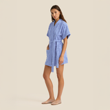 Towelling Mini Robe - Cornflower