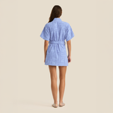 Towelling Mini Robe - Cornflower